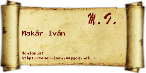 Makár Iván névjegykártya